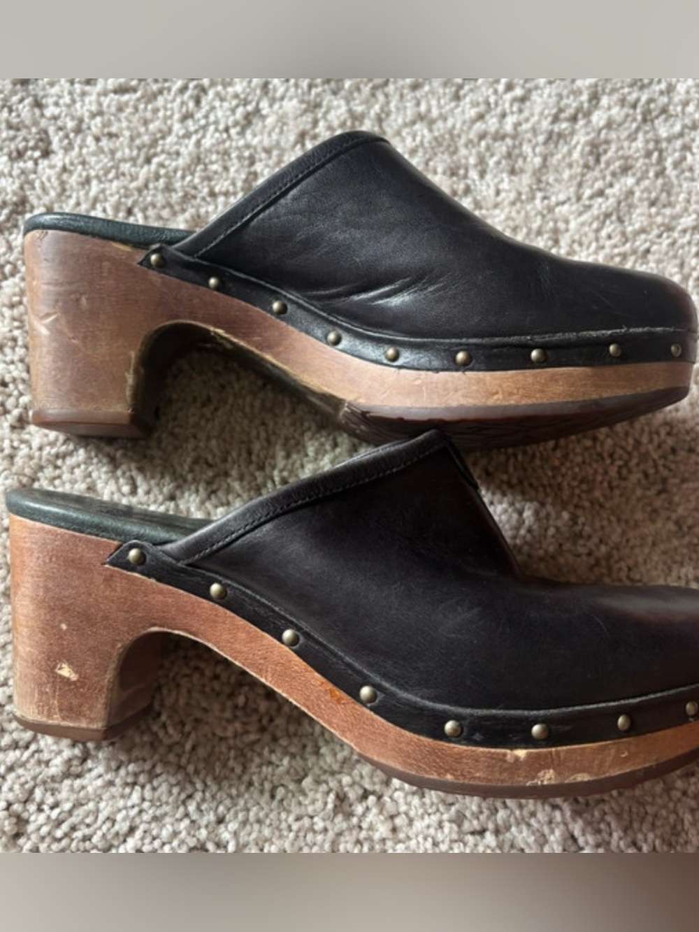 Vintage UGG Abbie Studded Wood Clogs
